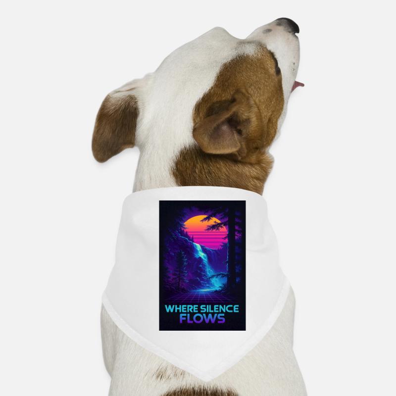 Where Silence Flows Neon Gorge - Dog Bandana - white