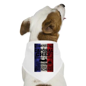 Verärgere den Oberkorporal nicht mit der Trikolore-Fahne - Hunde-Bandana - Weiß - Vorne
