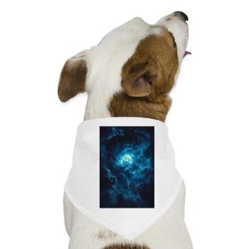 Blauer Himmel mit Mond im Sturm - Hunde-Bandana - Weiß - Vorne