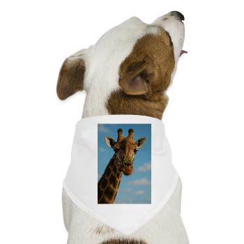 Giraffenporträt am blauen Himmel - Hunde-Bandana - Weiß - Vorne