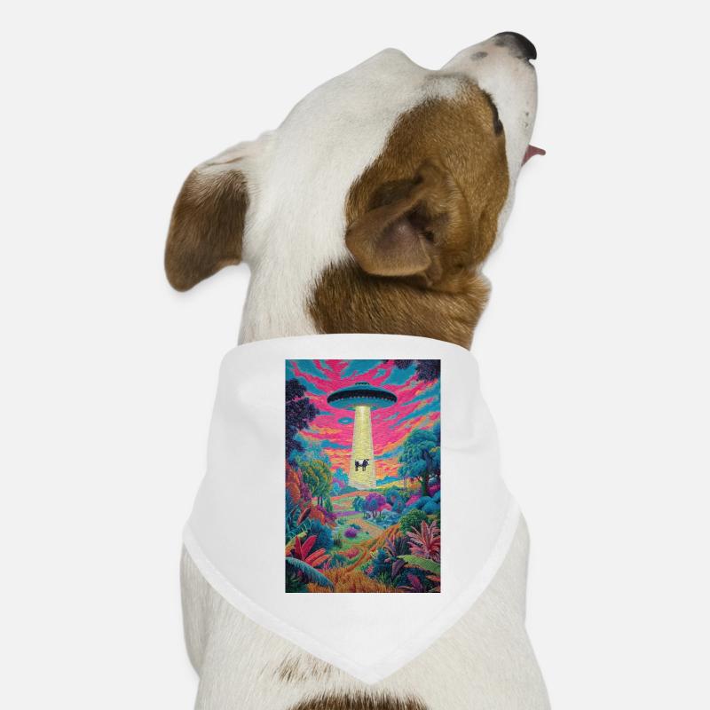 Psychedelic UFO Tower Cow Dog Bandana