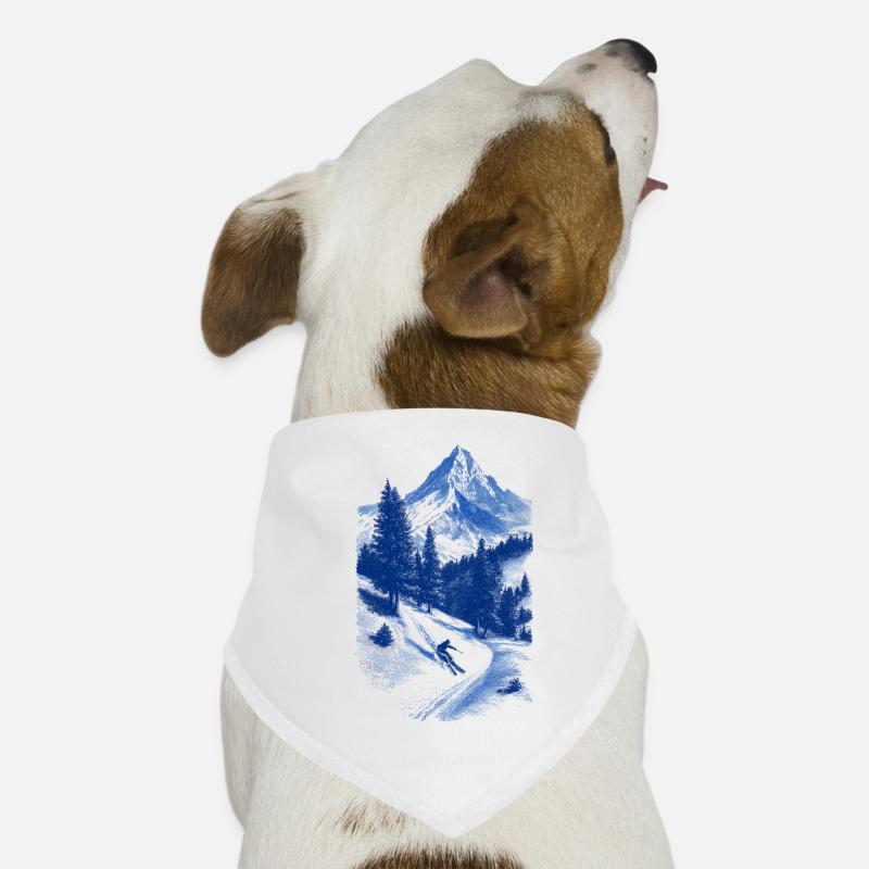 Blauer Gipfelgesicht Silhouette Hunde-Bandana