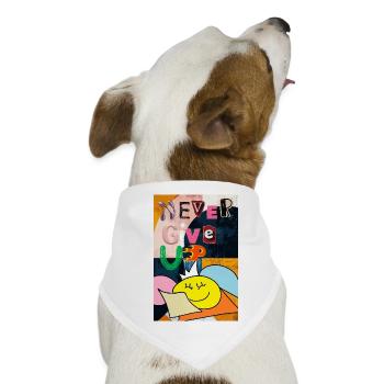 Never give up art poster - Hunde-Bandana - Weiß - Vorne