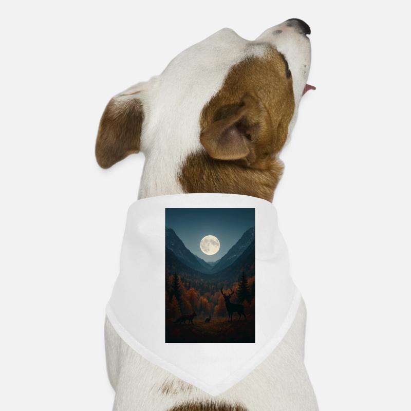 Lunar light on forest valley Dog Bandana