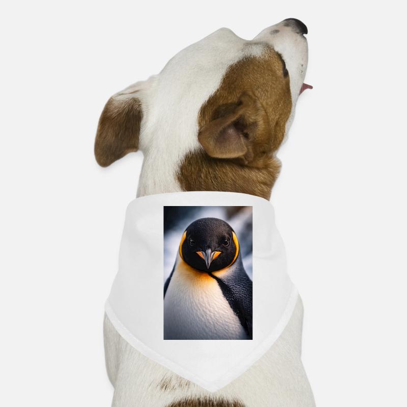 Penguin Gros Plan avec Contraste de Couleur Bandana pour chien