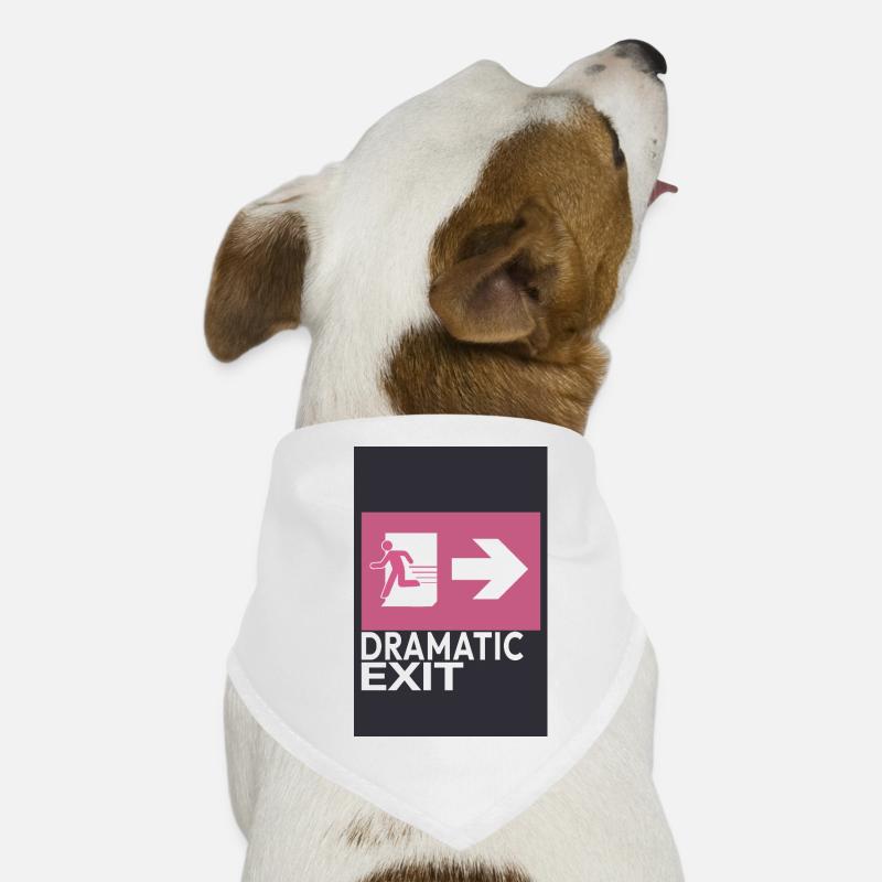 Dramatic Exit Minimal Poster Humor Graphic Dog Bandana