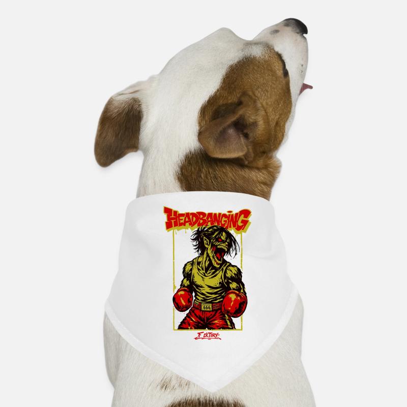 Zombie Boxer Headbanging Dog Bandana