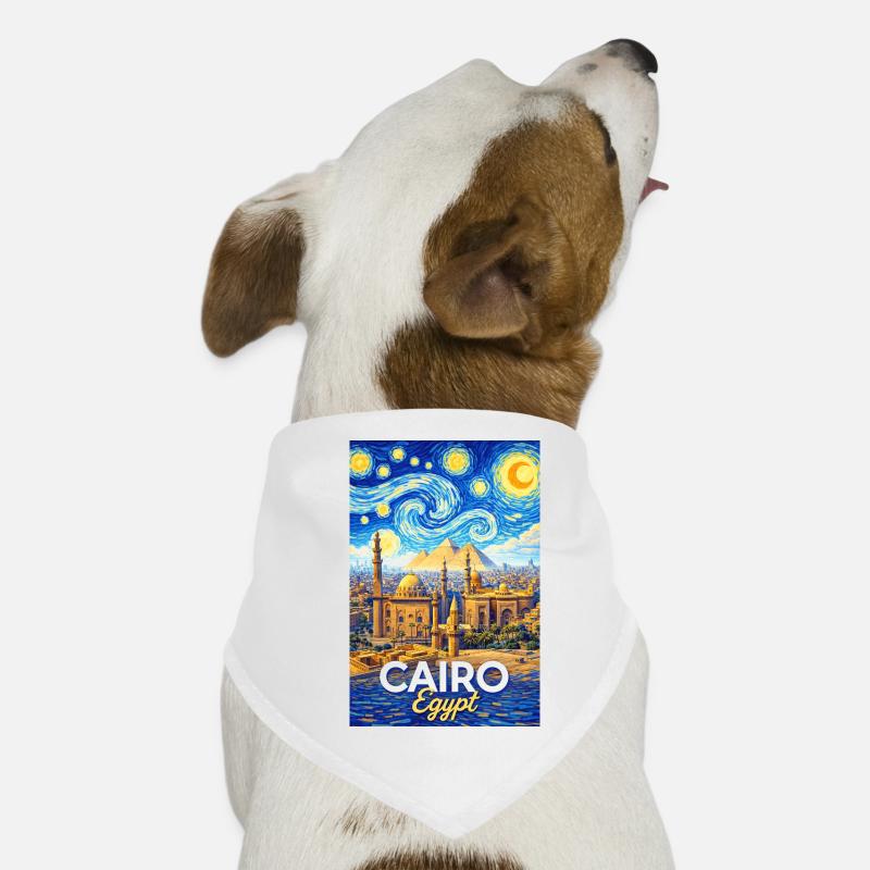 Les Nuits du Caire : Pyramides et étoiles Bandana pour chien