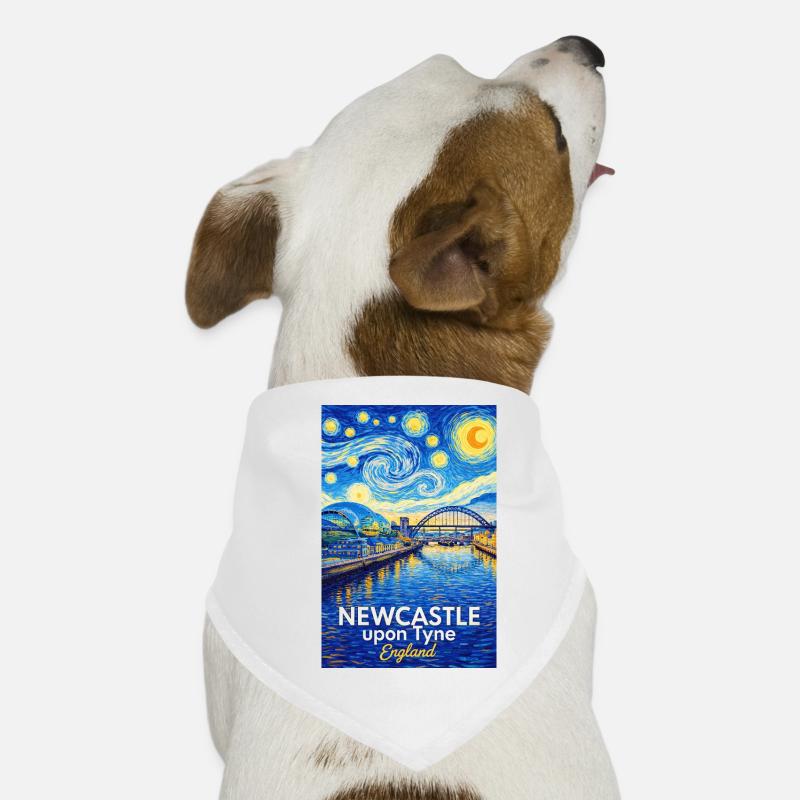Illustrations du ciel étoilé de Newcastle Tyne Bandana pour chien