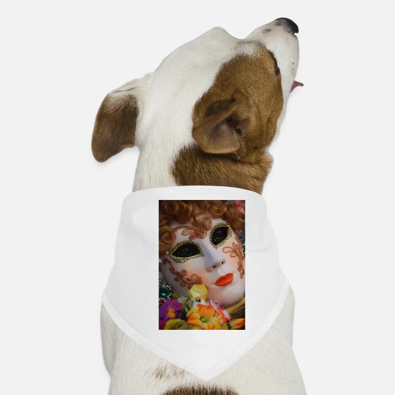 Masque vénitien Paillettes dorées Bandana pour chien