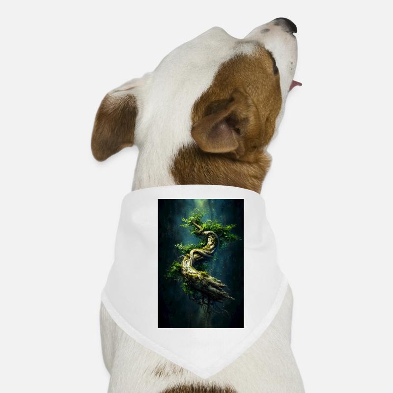Spiralgrüner grüner Baum im dunklen Abgrund Hunde-Bandana