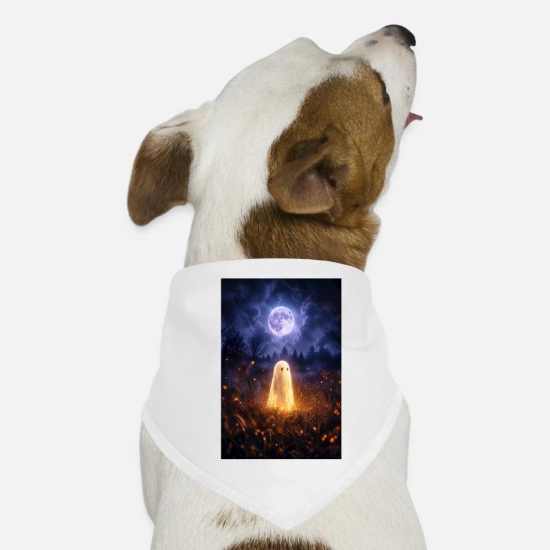 Fantôme au clair de lune dans le Champ des Lanternes Bandana pour chien