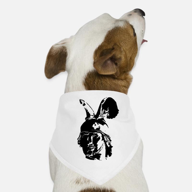 Kopf des Hermannsdenkmals - einfarbig, schlicht - Hunde-Bandana - Weiß