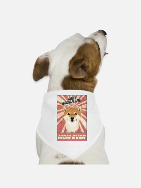 Meilleure maman Shiba Inu de tous les temps I Shiba Inu Lover - Bandana pour chien - blanc - Devant