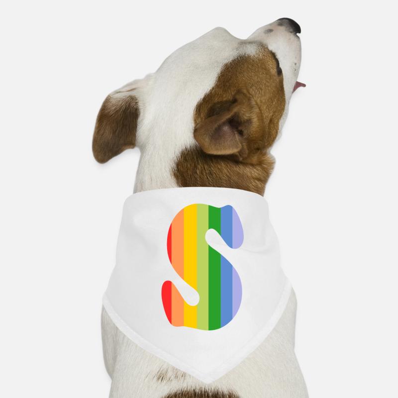Letter S Rainbow Dog Bandana