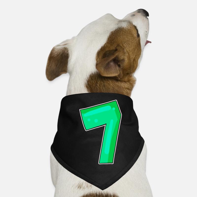 Zahl 7 Nummer Sieben Hunde-Bandana