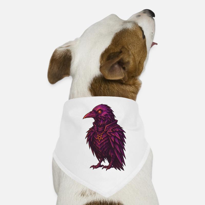 Gothic Krähe/Rabe - Hunde-Bandana - Weiß