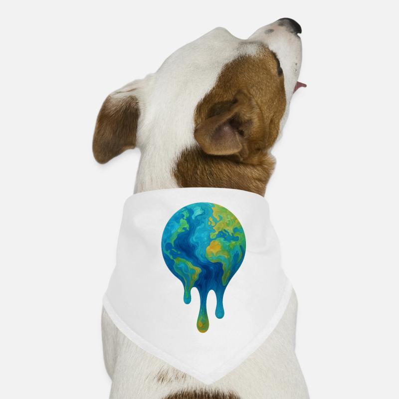 Melting Globe – Abstract Climate Art Dog Bandana