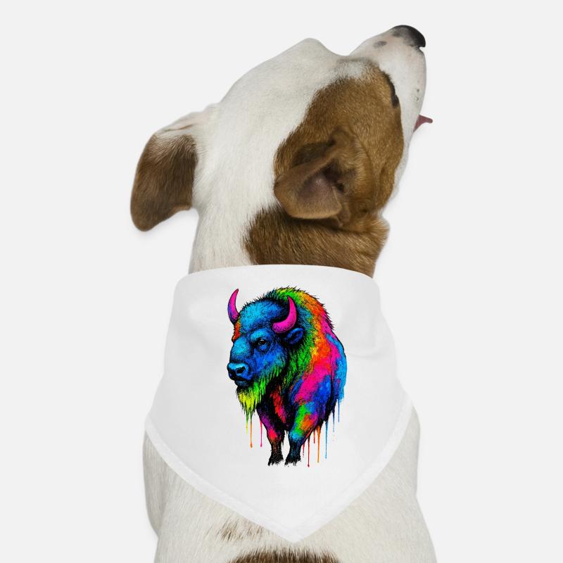 Bunter Bison Farbexplosion Hunde-Bandana