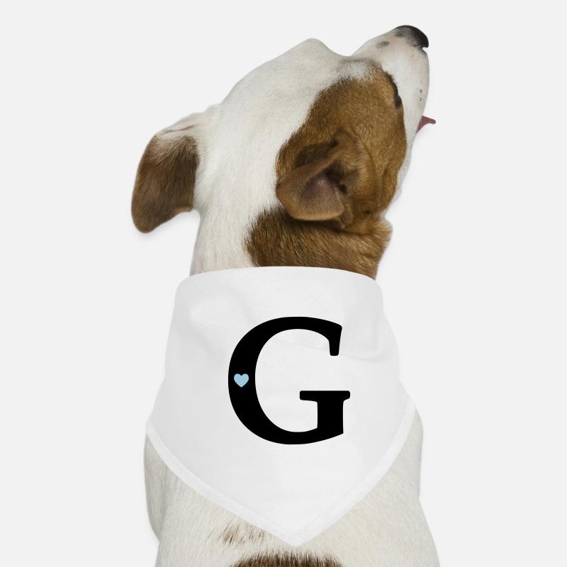 point G Lettre initiale - Bandana pour chien - blanc