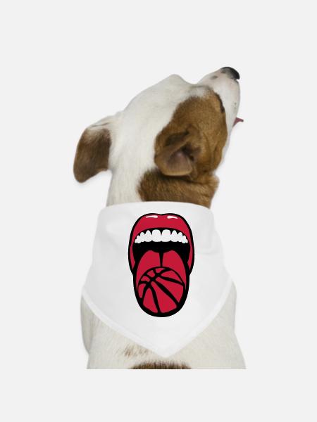 basket tire langue language mouth - Bandana pour chien - blanc - Devant