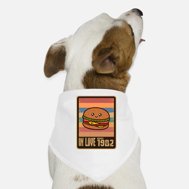 Burger Hamburger anniversaire 1982 Bandana pour chien