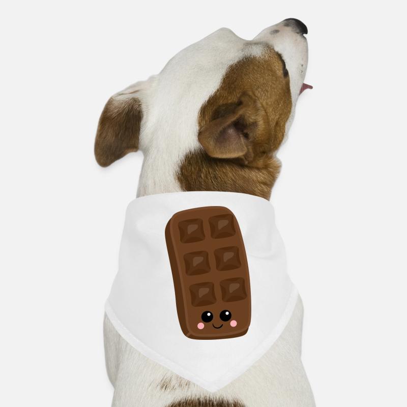 Schokolade - Hunde-Bandana - Weiß