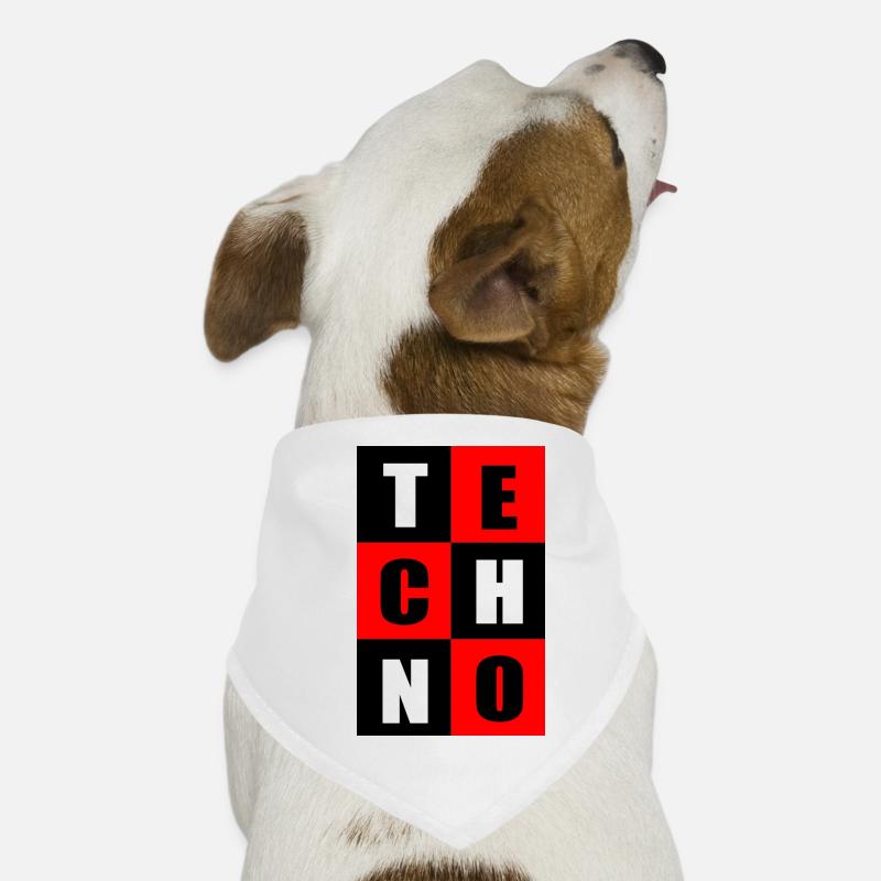 Techno Rot und Schwarz Hunde-Bandana