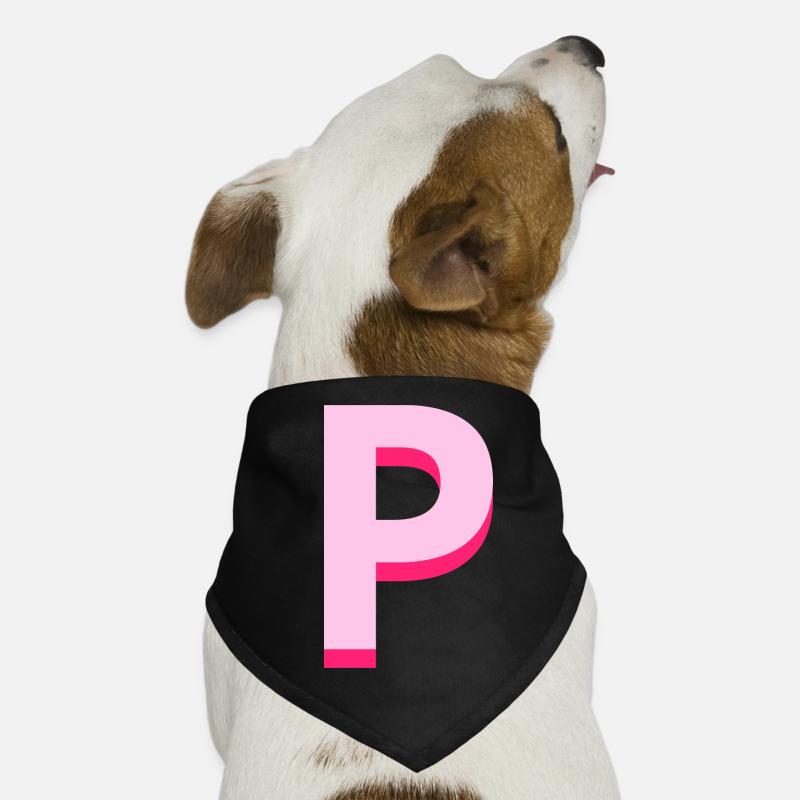 Pop and modern pink letter p Dog Bandana
