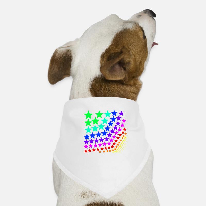 Bunte Sterne Regenbogen Geschenkidee - Hunde-Bandana - Weiß