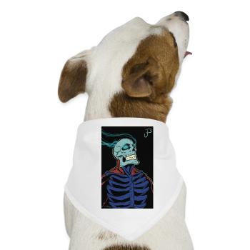 Flammendes Skelett im Umhang - Hunde-Bandana - Weiß - Vorne