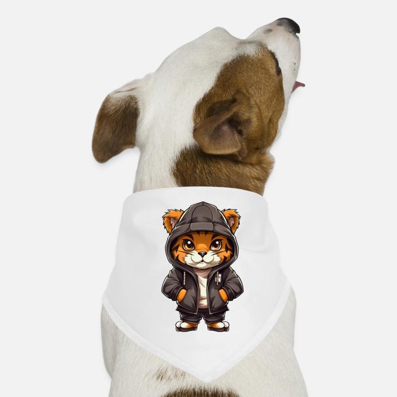 Cooler Tiger in Freizeitkleidung Hunde-Bandana