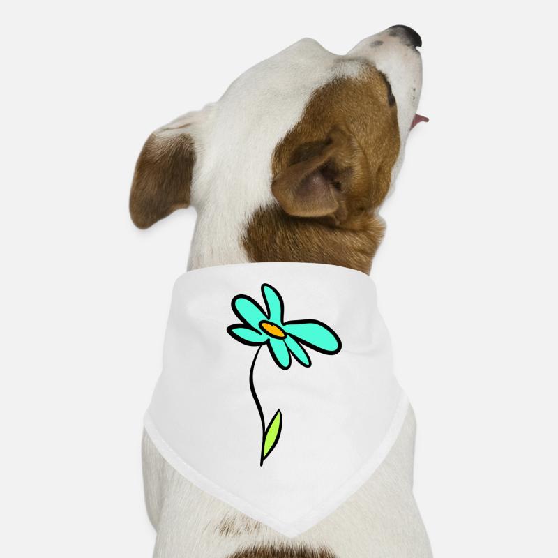 Illustration de fleur heureuse faite à la main Bandana pour chien