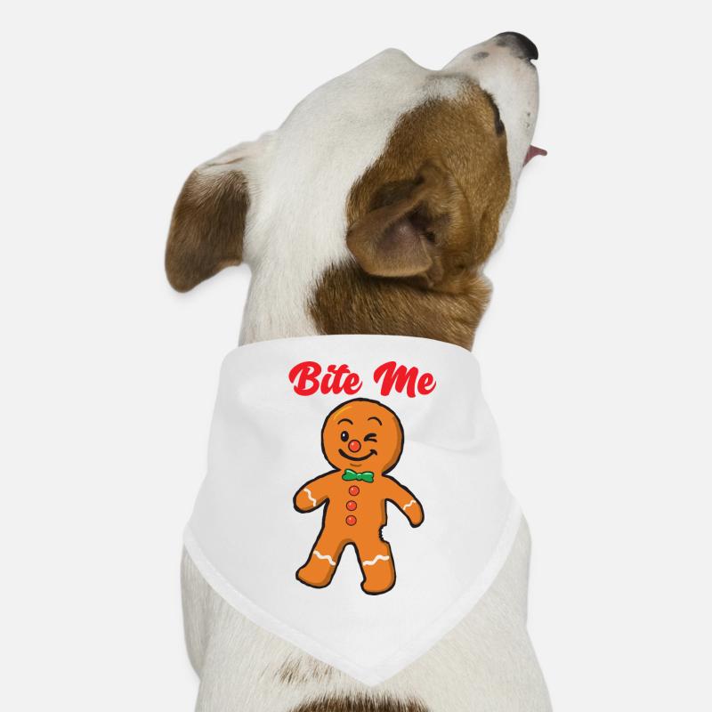 Gingerbread man bite me Dog Bandana
