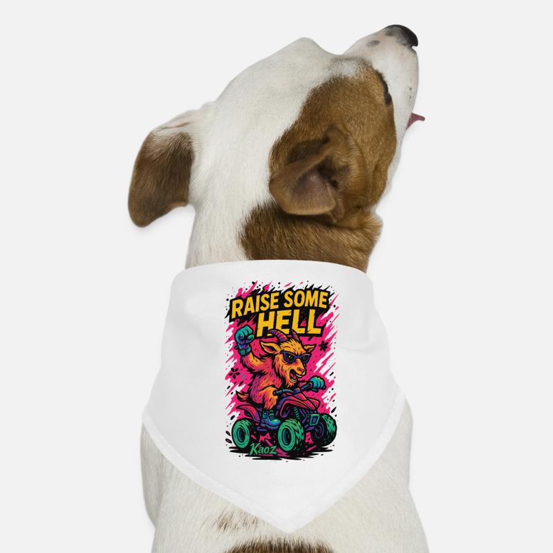 Raise Some Hell Ziege mit Quad Hunde-Bandana