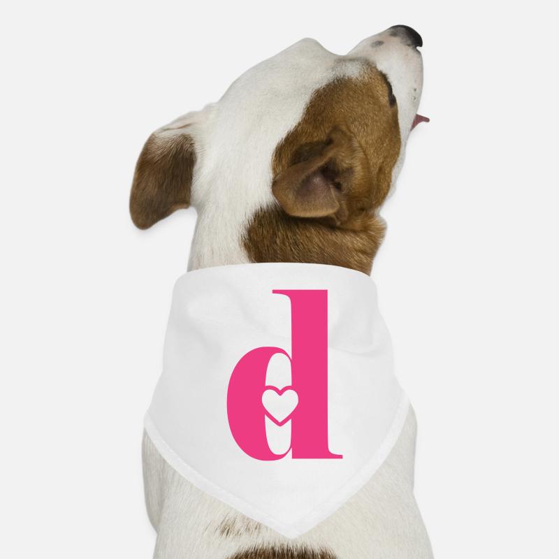 Letter d Initial letter with heart Dog Bandana