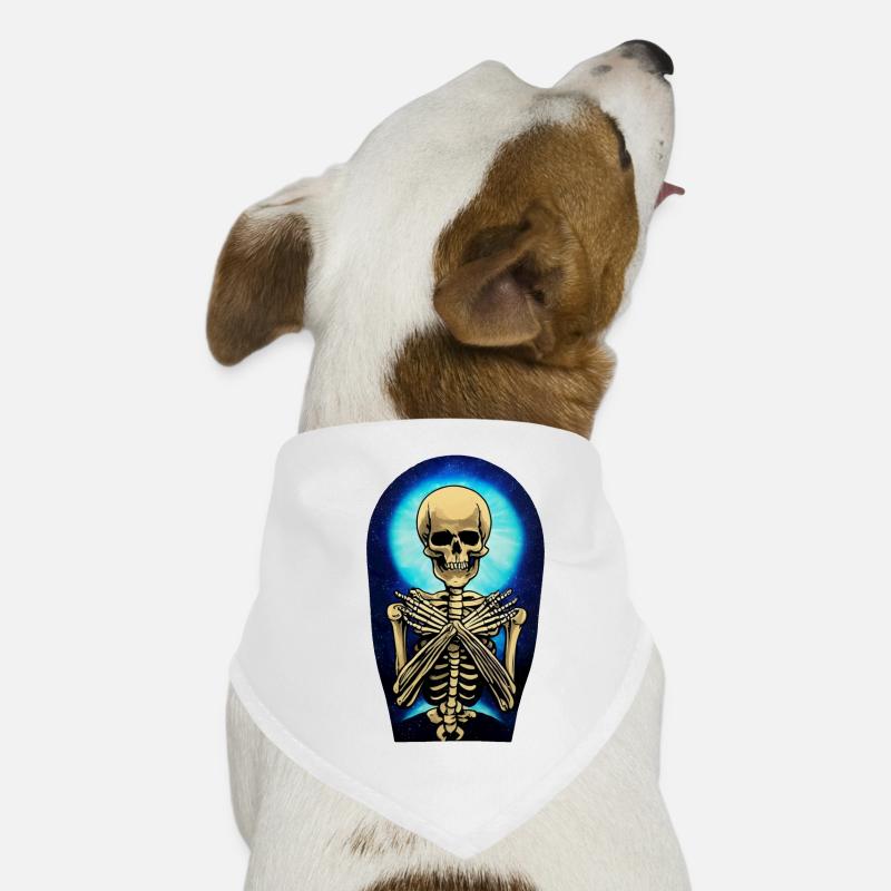 Skeleton style acrylic paint - skateboard Dog Bandana