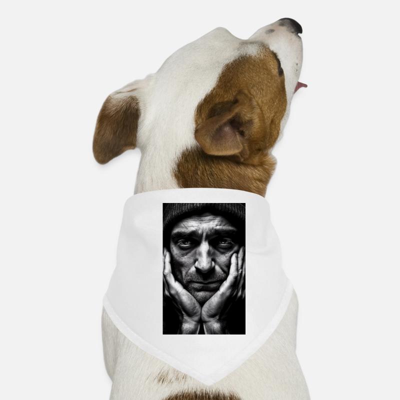Thinking Guy - Hunde-Bandana - Weiß