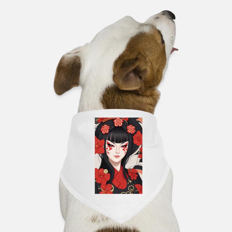 Beautiful Kabuki Face | Oriental Art Dog Bandana