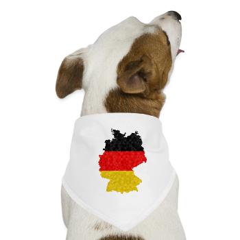 Deutschland Flagge Deutsche Fahne Umriss Polygon - Hunde-Bandana - Weiß - Vorne