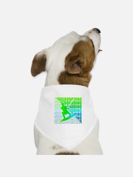 Wakeboard Wakeboarder Wakeboarding Freestyle DNA - Dog Bandana - white