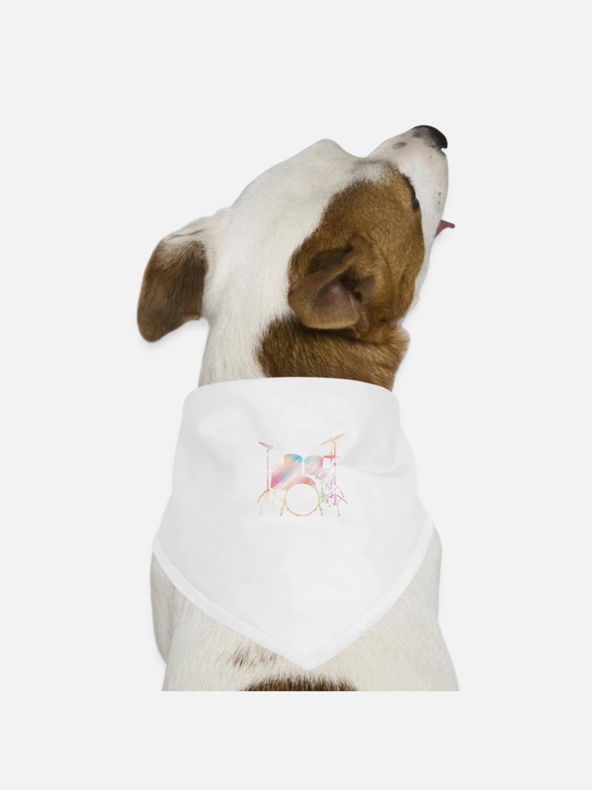 Drummers Drummers Drummers Drummers - Dog Bandana - white - Front