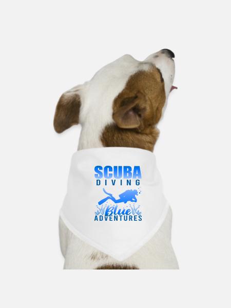 Scuba Diving, Scuba Diving, Holiday Sea Diver - Dog Bandana - white - Front