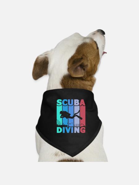 Tauchen, Gerätetauchen, Urlaub Meer Taucher - Hunde-Bandana - Schwarz - Vorne