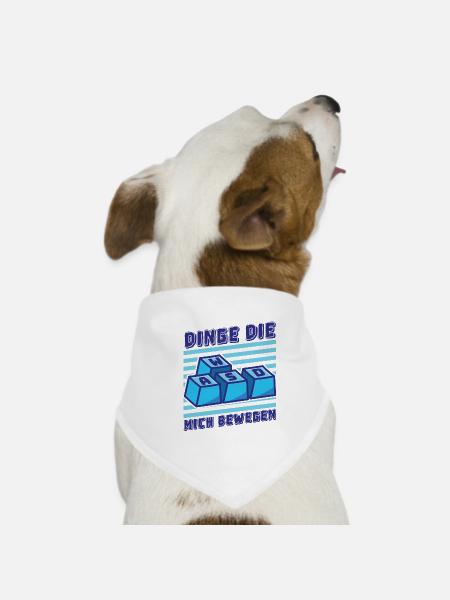 Dinge, die mich bewegen Gaming retro für Zocker - Hunde-Bandana - Weiß - Vorne