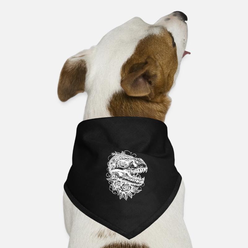 Grim Dinosaur Roses Tattoo Dino Head Dog Bandana
