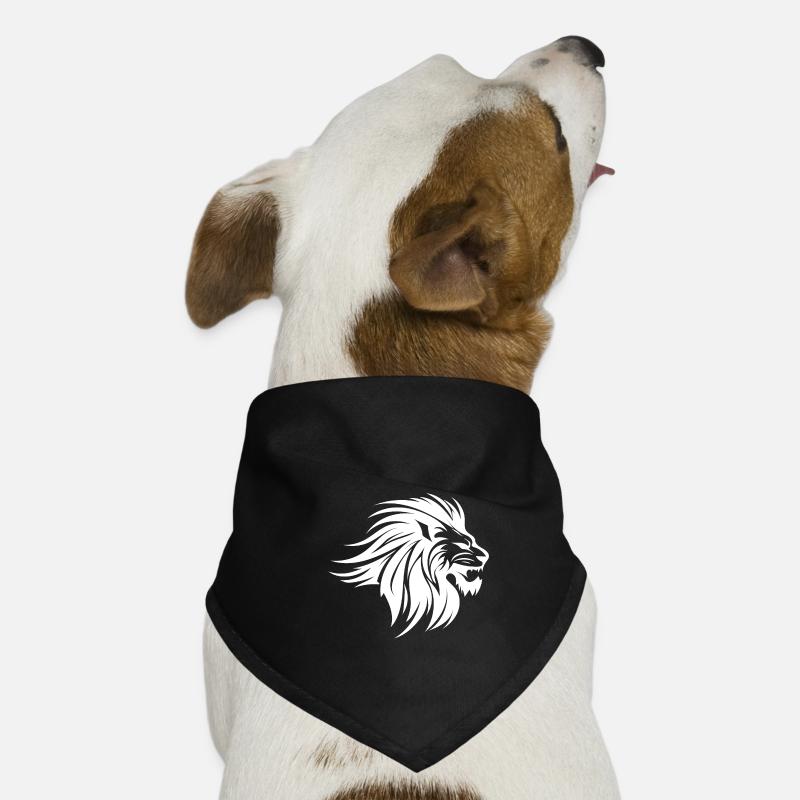Blowing Mane Lion Head Tattoo Ink Style Dog Bandana