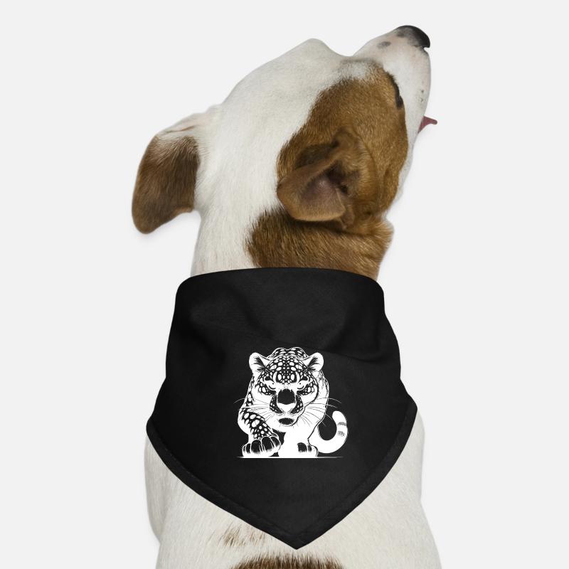 Léopard sauvage à la chasse Gros chat sinistre Bandana pour chien