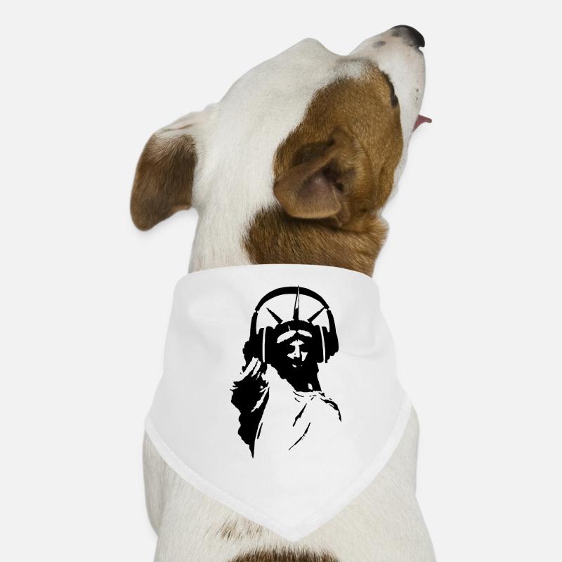 DJ Freiheitsstatue mit Kopfhörer Hunde-Bandana
