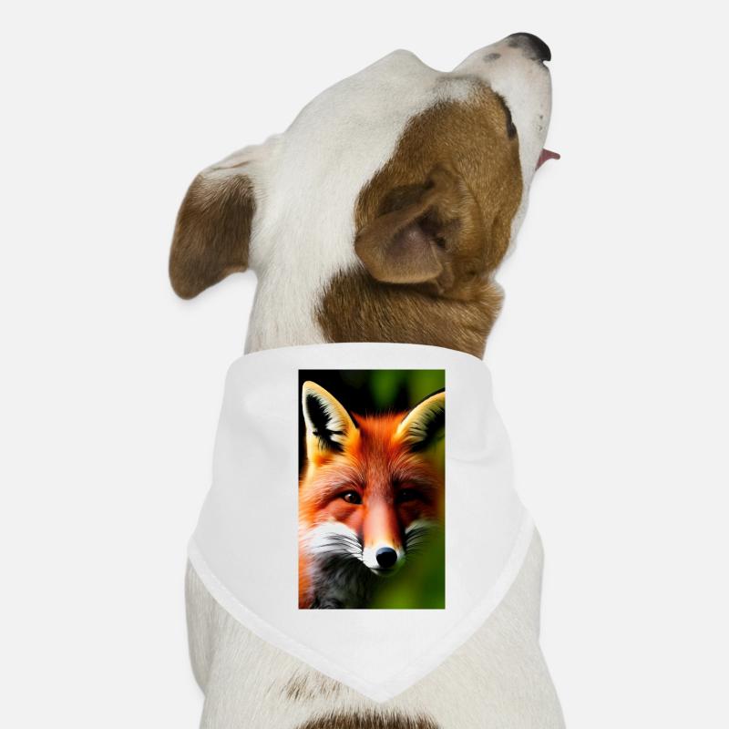 Cool Comic Portrait of a Fox in the forest drawing Dog Bandana
